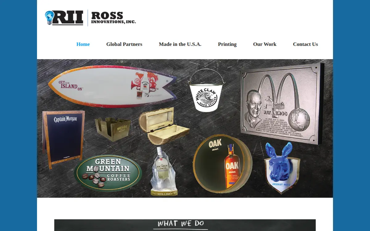 Homepage of Ross Innovations INC.