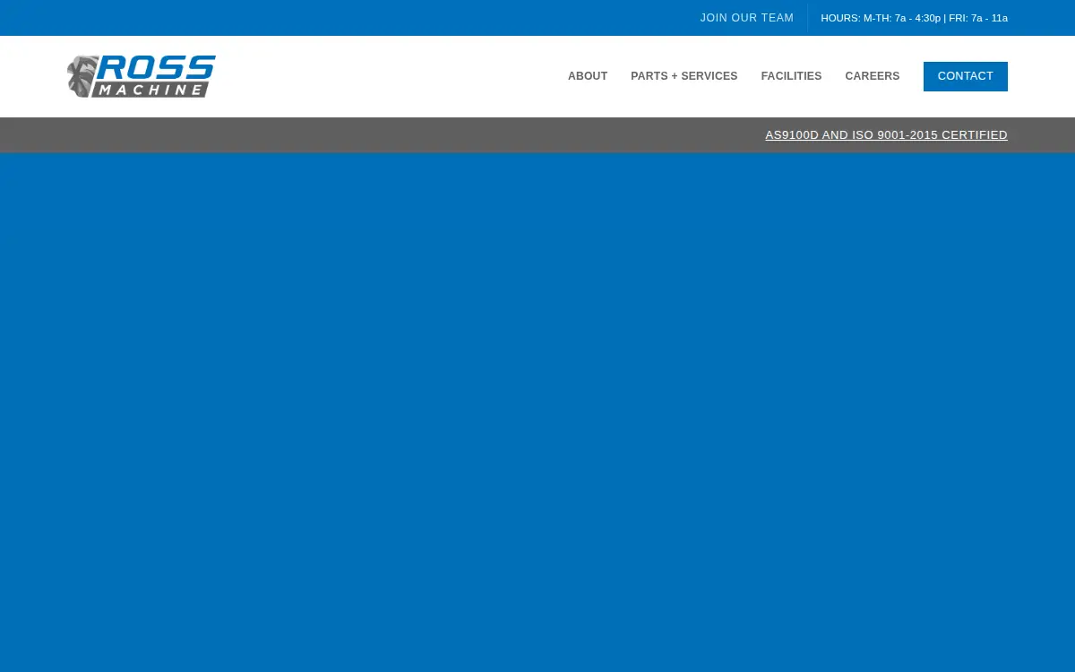 Homepage of Ross Machine Company INC