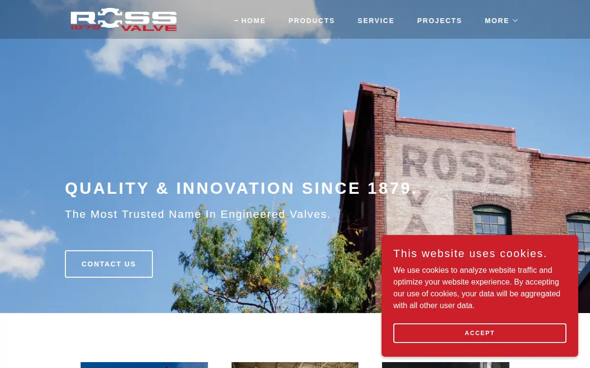 Homepage of Ross Valve Manufacturing Company, INC.