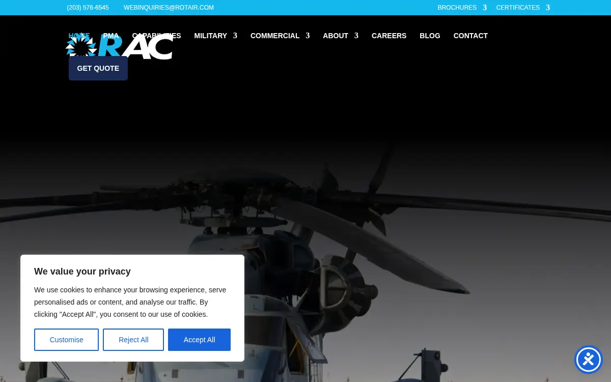 Homepage of Rotair Aerospace CORP