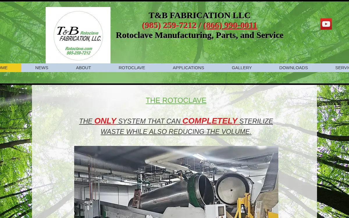 Homepage of T & B Fabrication, LLC