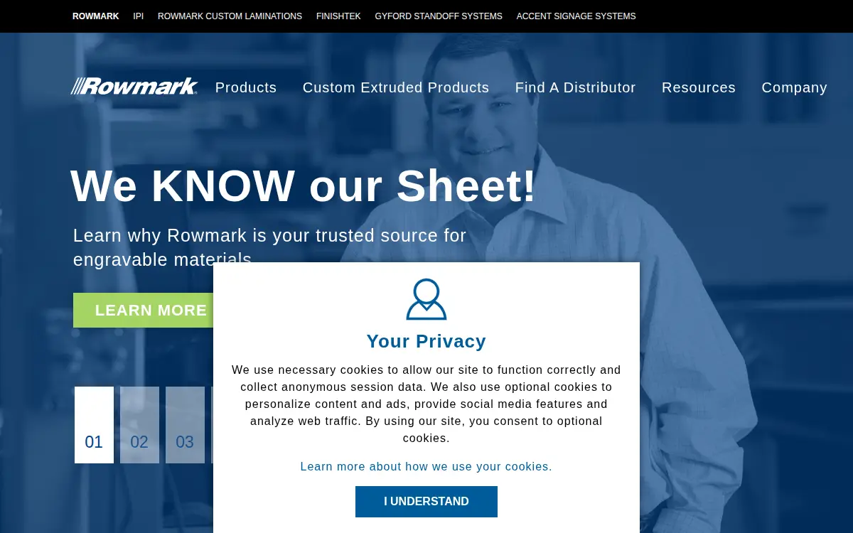 Homepage of Rowmark LLC