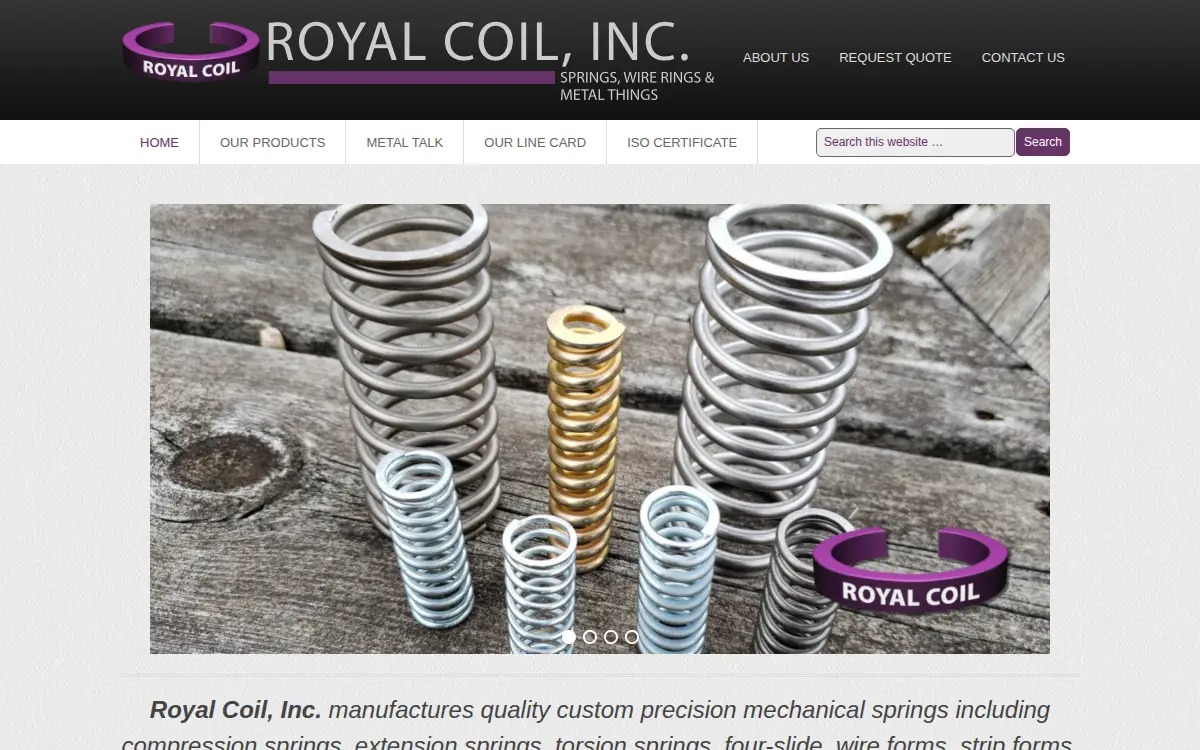 Homepage of Royal Coil INC