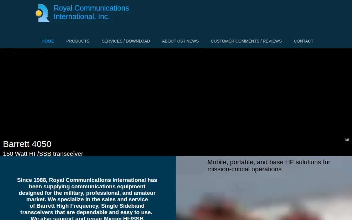 Homepage of Royal Communications International, INC.