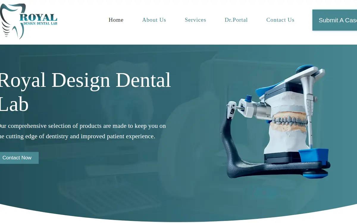 Homepage of Royal Design Dental Lab INC.