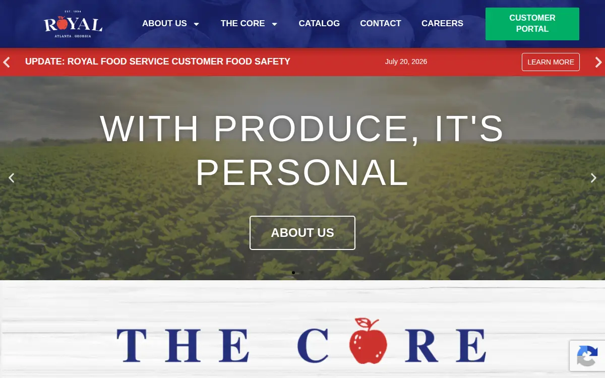 Homepage of Royal Food Service Co., LLC