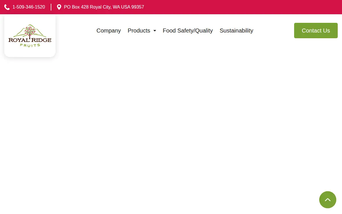Homepage of Royal Ridge Fruit & Cold Storage, LLC