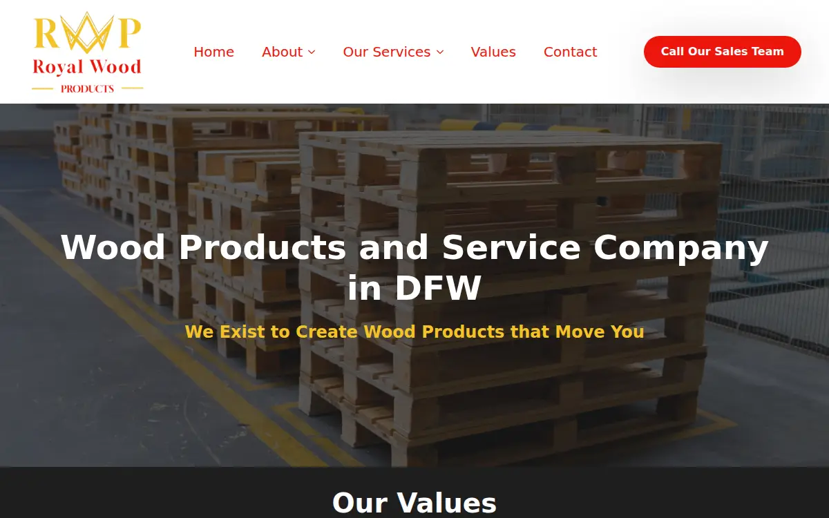 Homepage of Royal Wood Products LLC