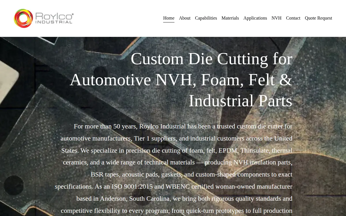 Homepage of Roylco Industrial, INC.