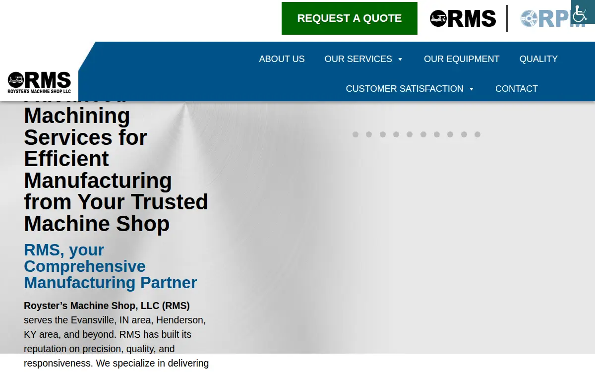 Homepage of Roysters Machine Shop LLC