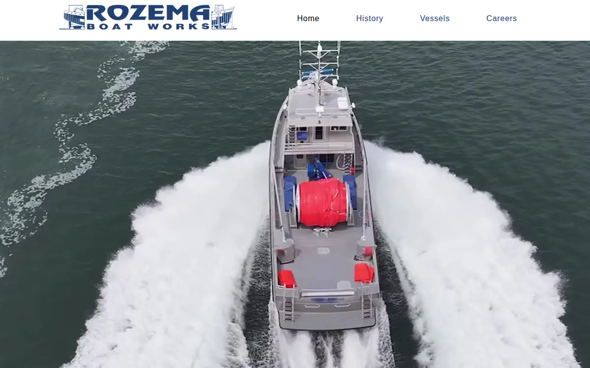 Homepage of Rozema's Boat Works, INC