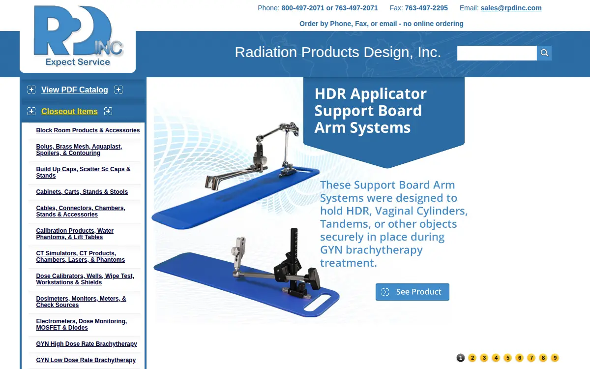 Homepage of Radiation Products Design INC