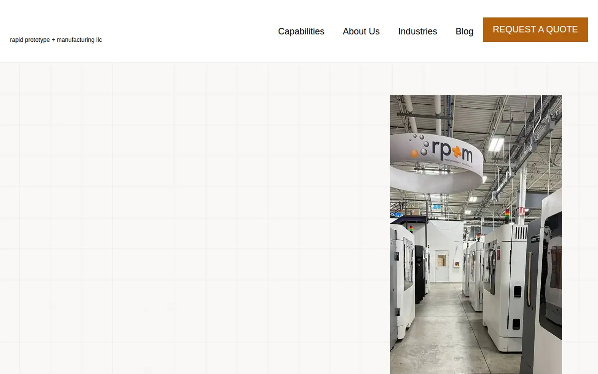 Homepage of Rapid Prototype & Manufacturing LLC