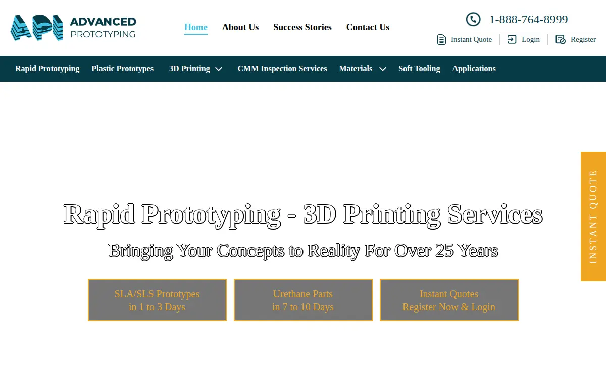 Homepage of Advanced Prototyping INC