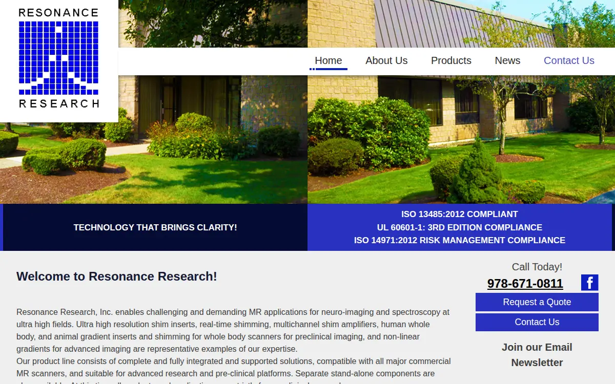 Homepage of Resonance Research INC