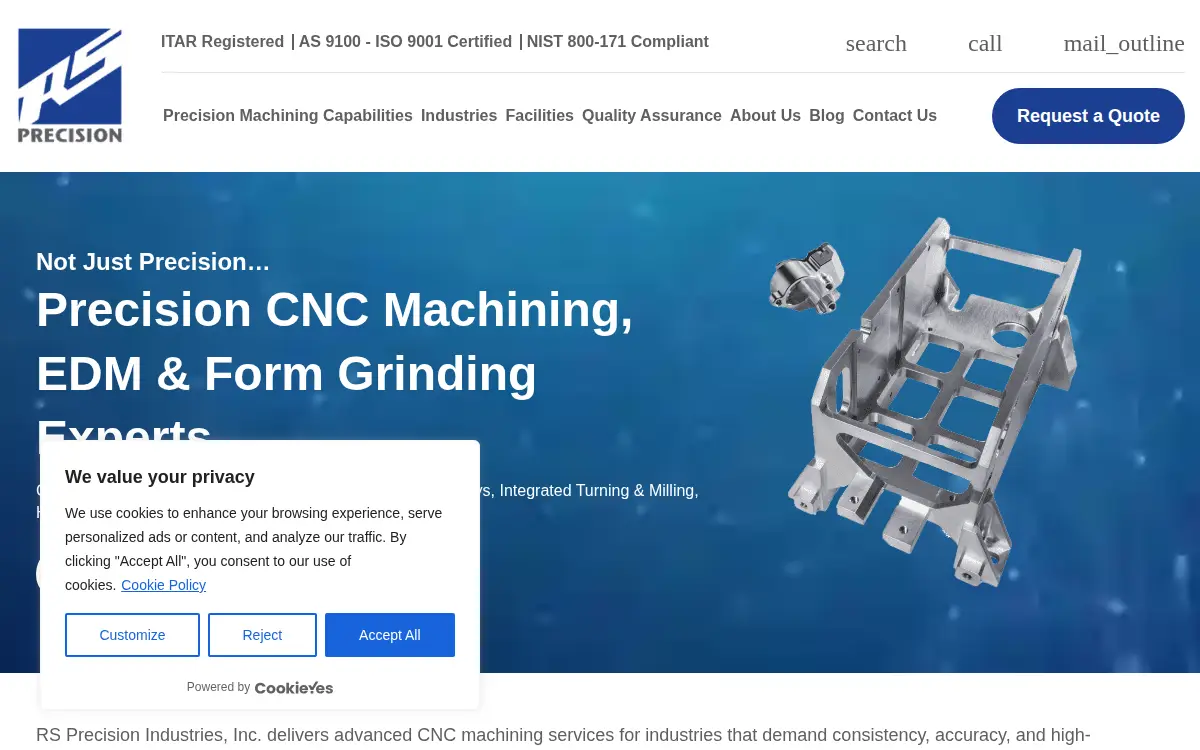 Homepage of R.s. Precision Industries, INC