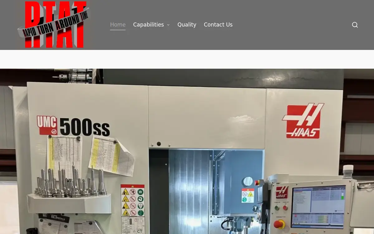 Homepage of Rtat Precision Machining, LLC