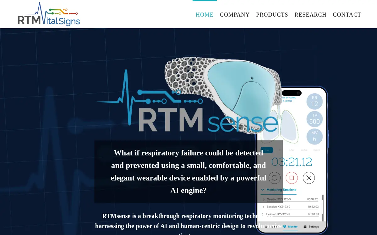 Homepage of Rtm Vital Signs LLC