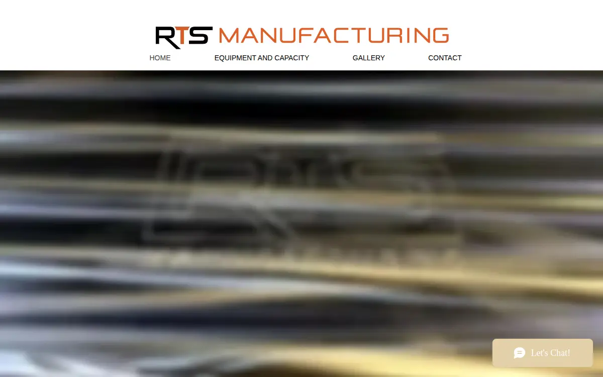 Homepage of Rts Manufacturing, LLC