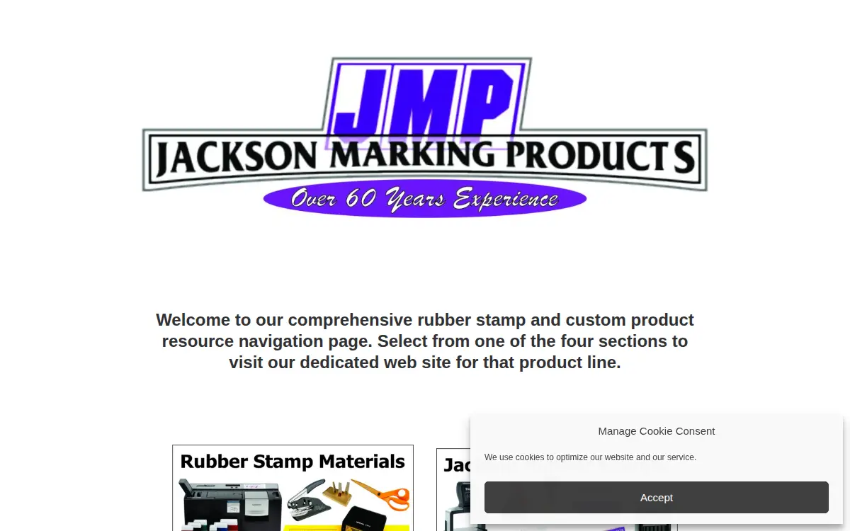 Homepage of Jackson Marking Products Company, INC.