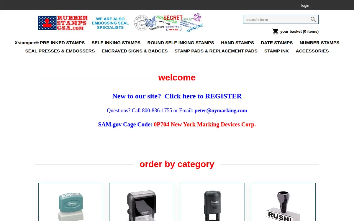 Homepage of New York Marking Devices CORP