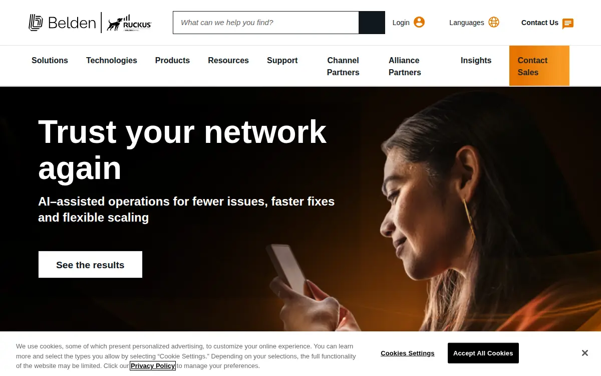Homepage of Ruckus Wireless, LLC
