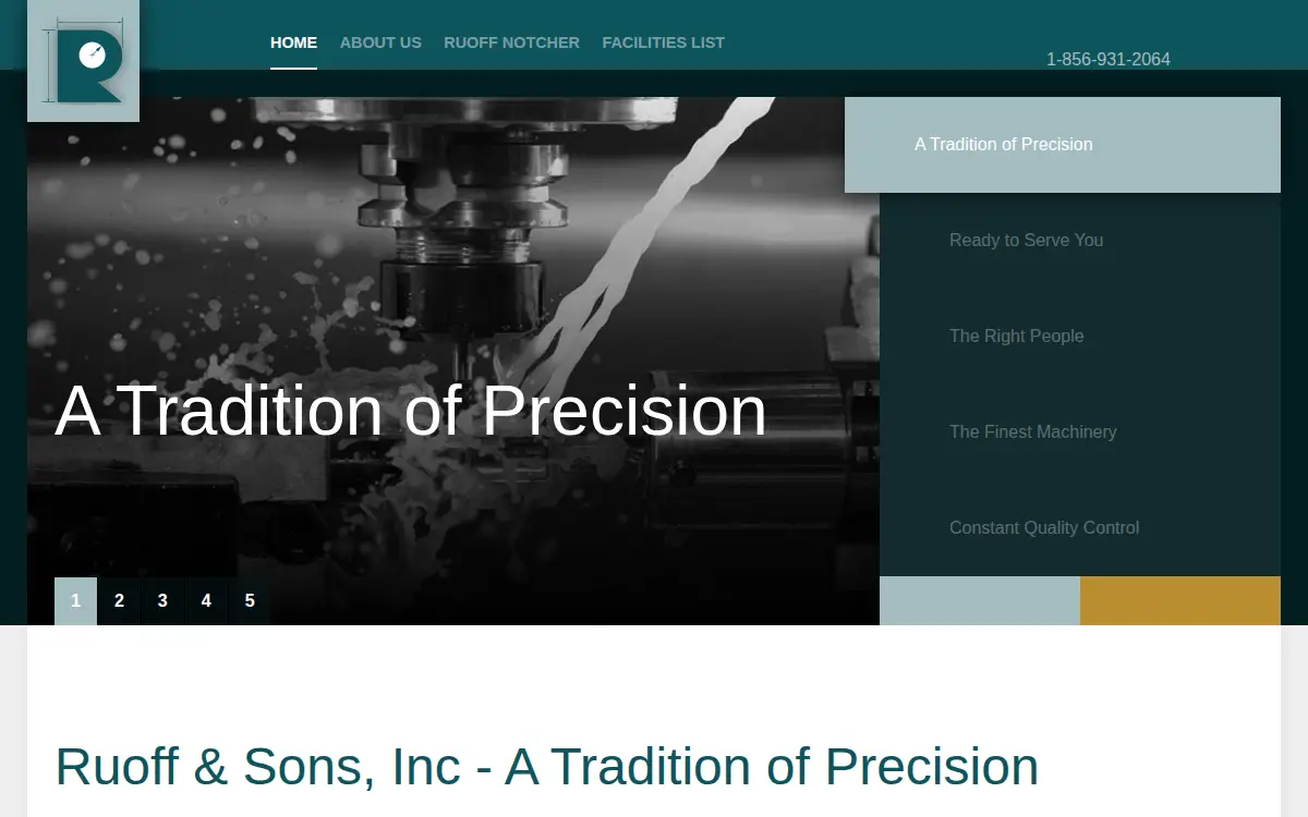 Homepage of Ruoff & Sons, LLC