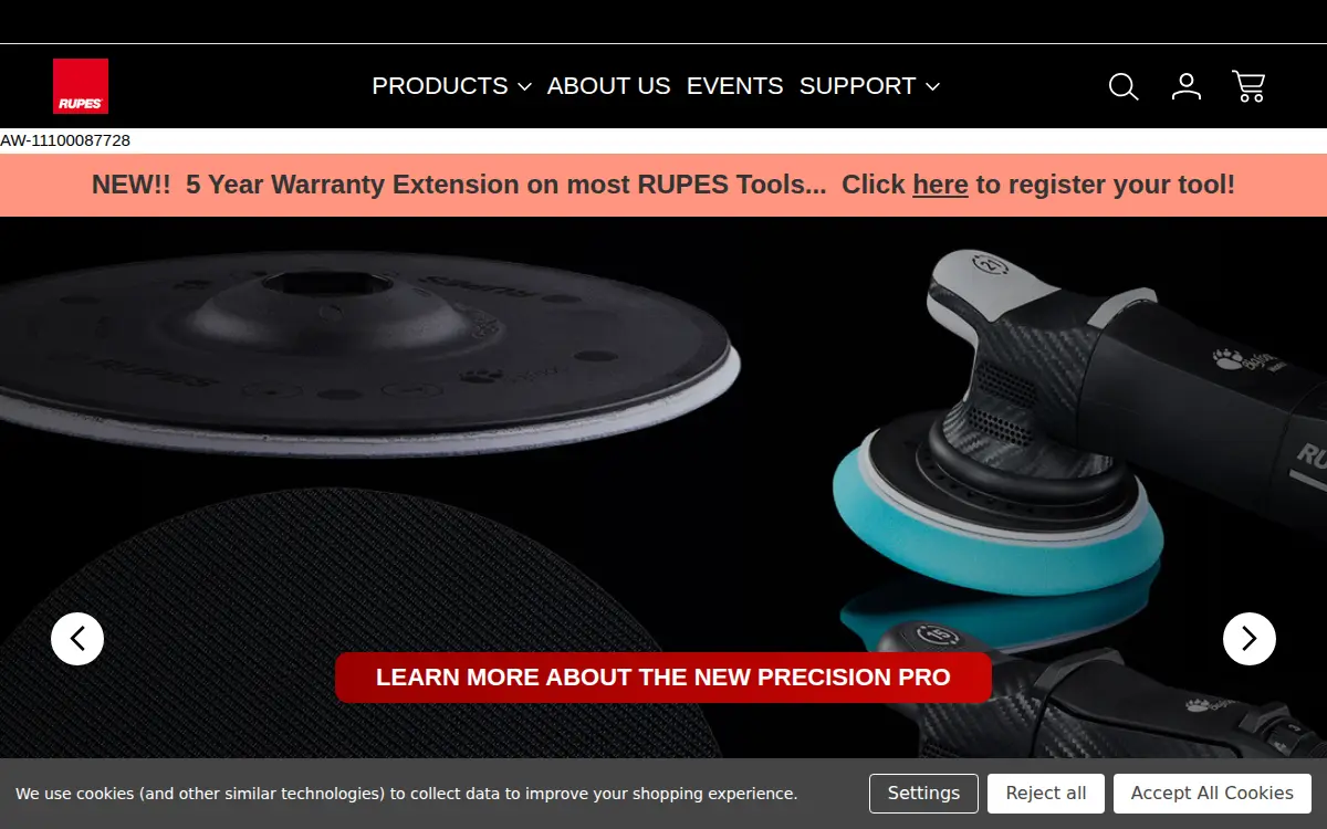 Homepage of Rupes Usa, INC.