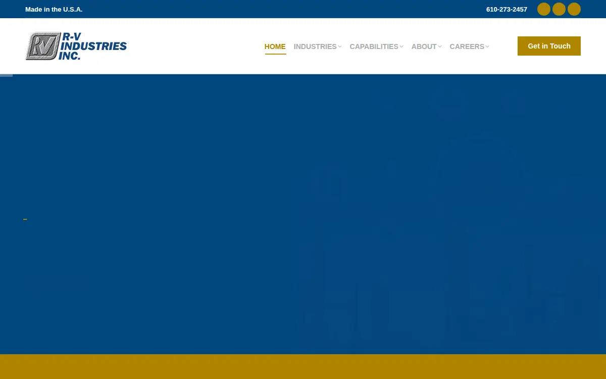 Homepage of R-v Industries, INC.