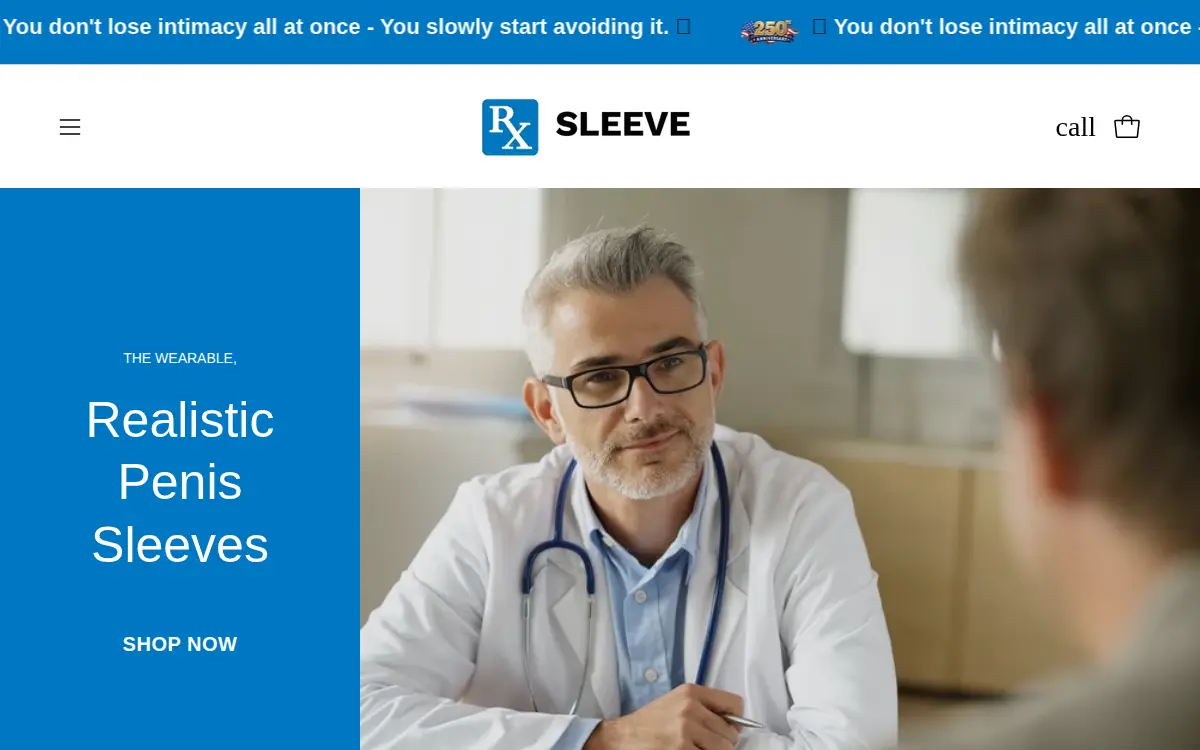 Homepage of Rx Sleeve LLC