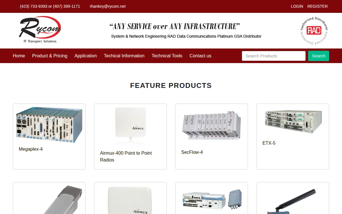 Homepage of Rycom INC.