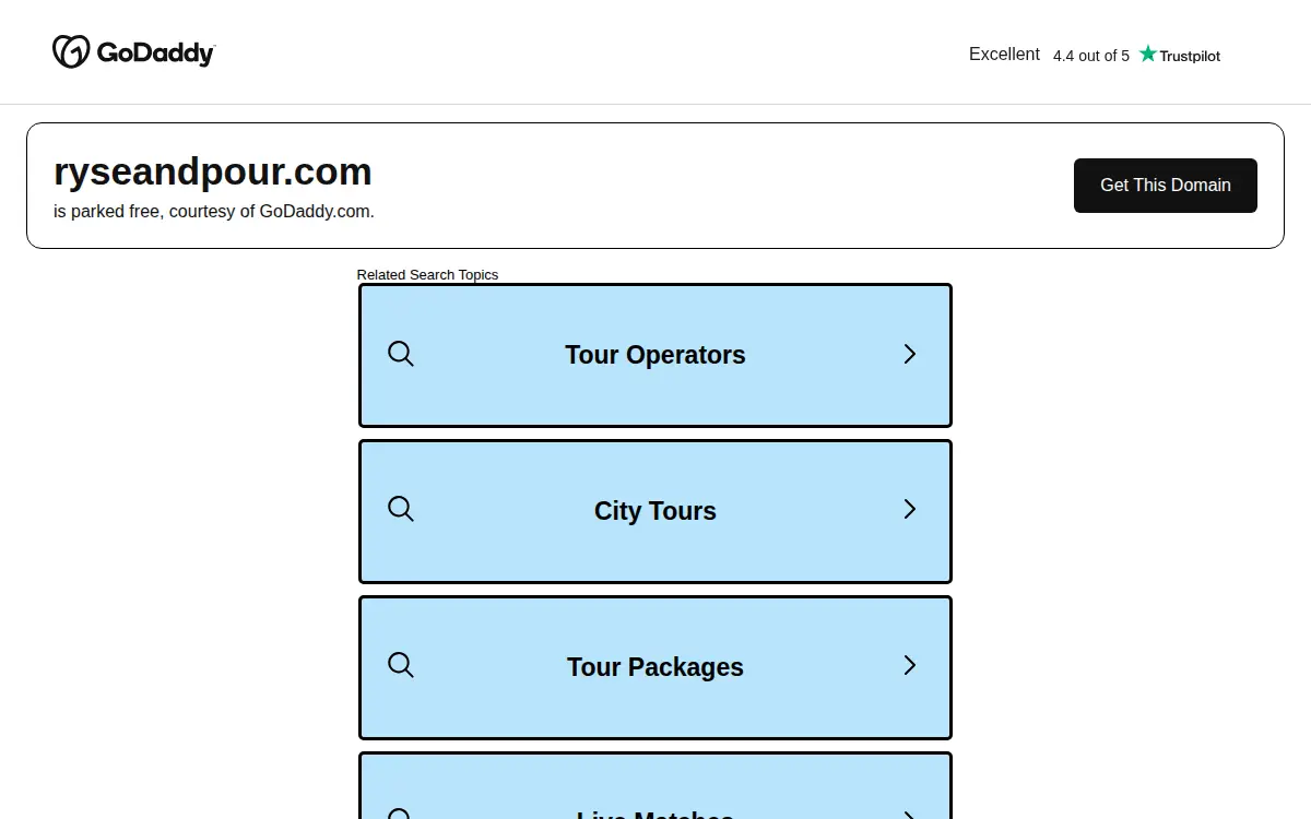 Homepage of Ryse & Pour, LLC