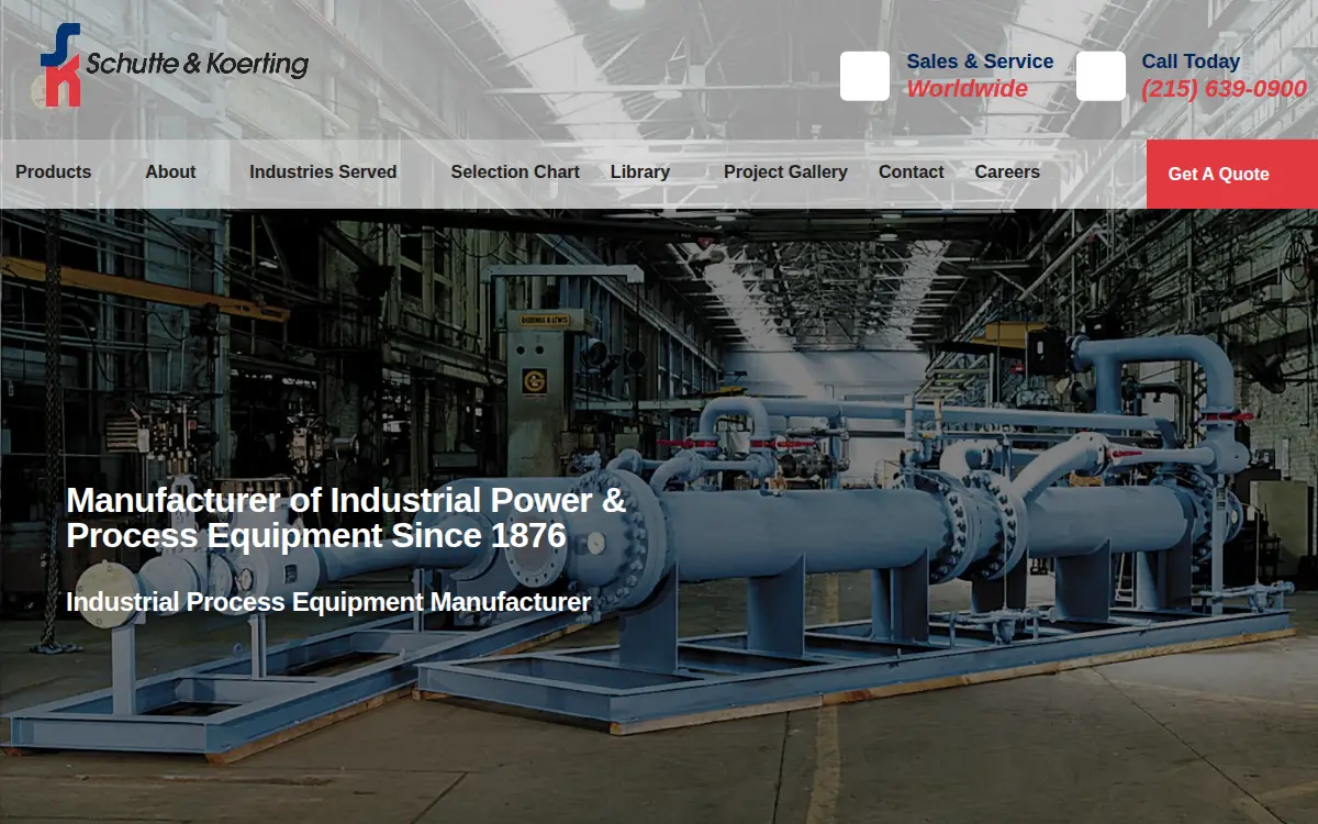 Homepage of Schutte & Koerting Acquisition Company