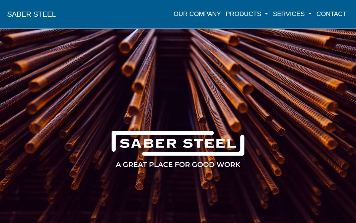 Homepage of Saber Steel LLC
