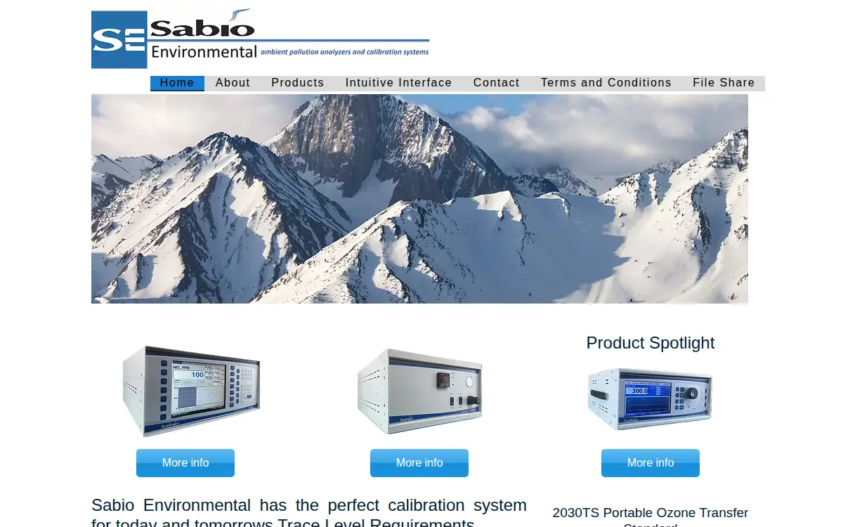 Homepage of Sabio Environmental, LLC