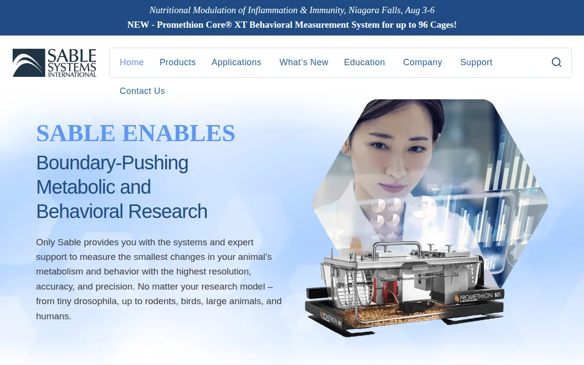 Homepage of Sable Systems International, INC