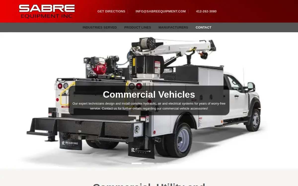 Homepage of Sabre Equipment INC