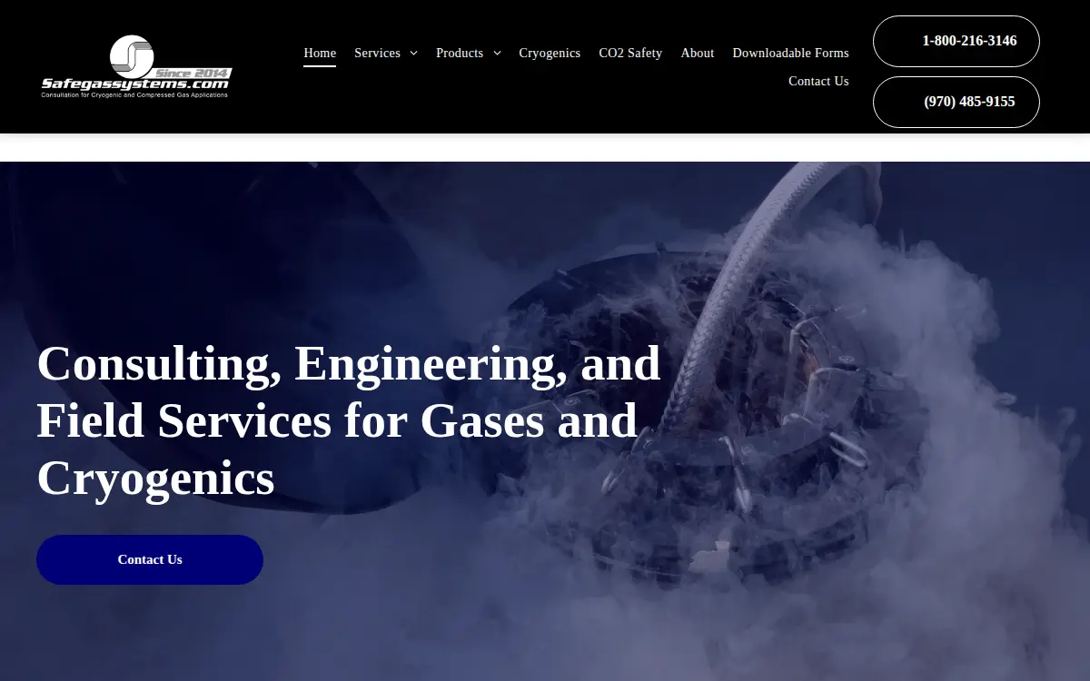 Homepage of Gas Safety and Systems Consultants, LLC