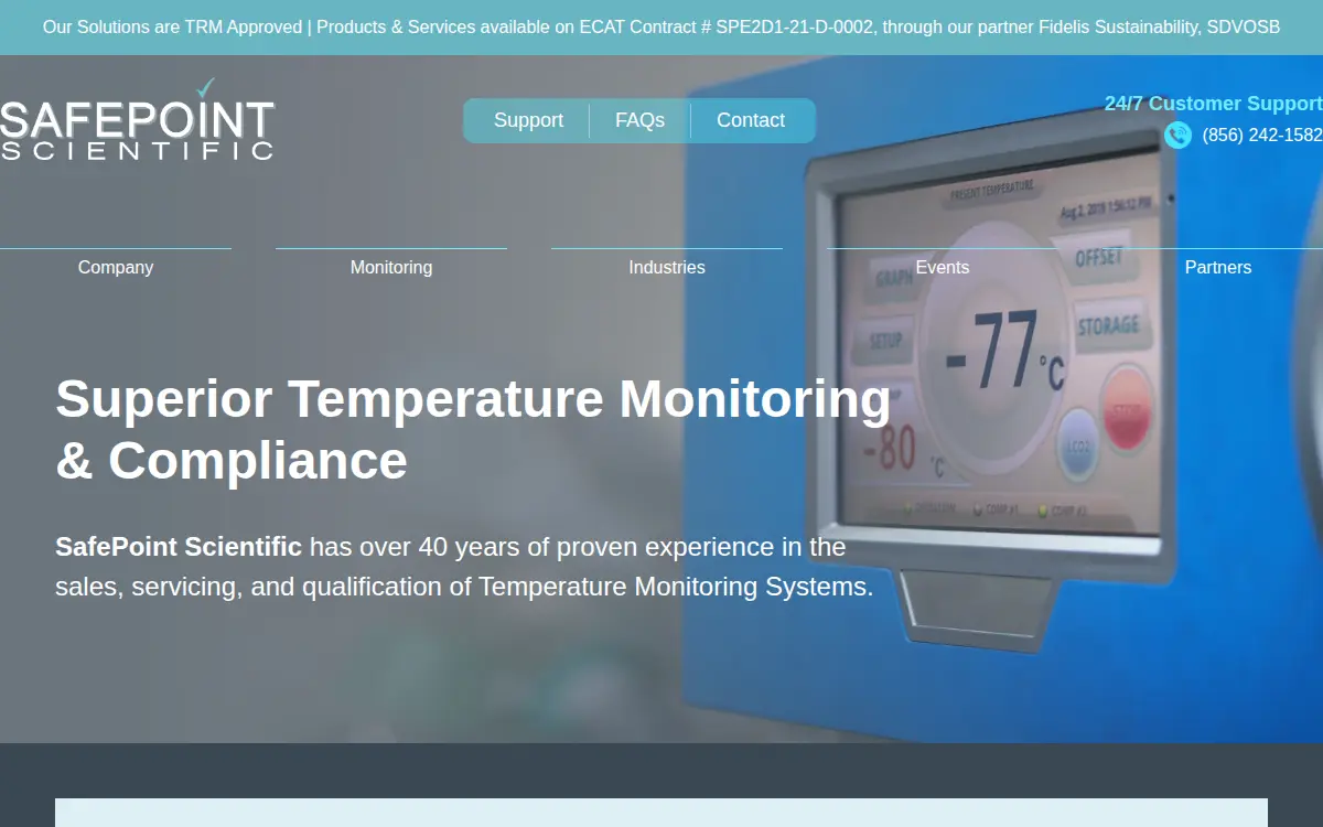 Homepage of Safepoint Scientific LLC