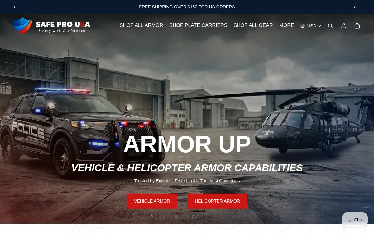Homepage of Safe-pro USA LLC
