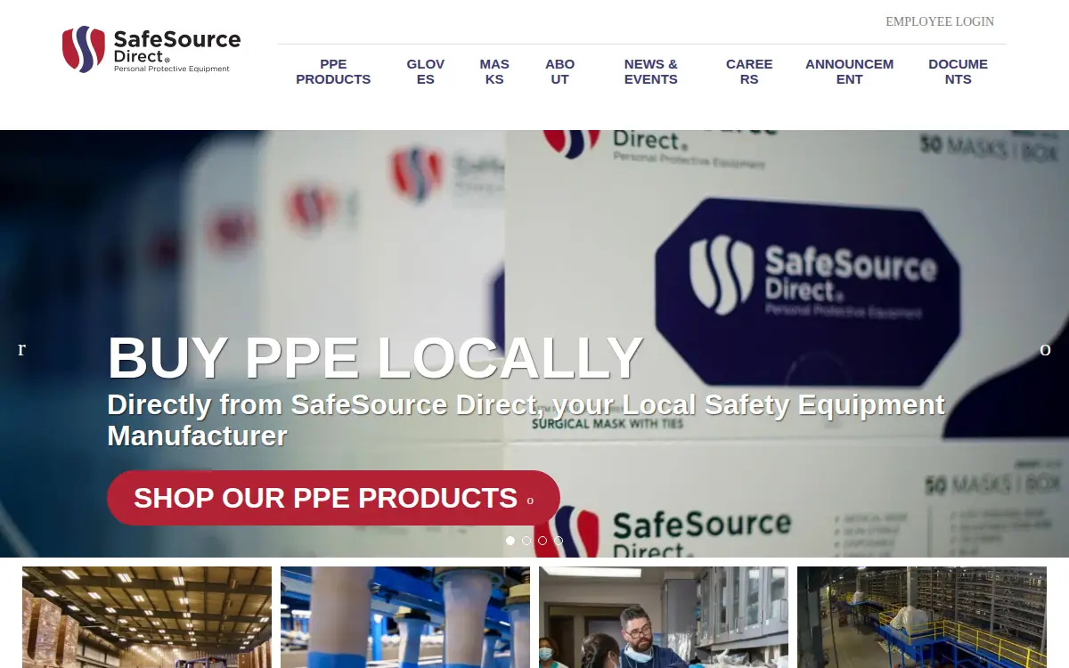 Homepage of Safesource Direct LLC