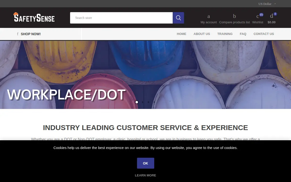 Homepage of Safety Sense LLC