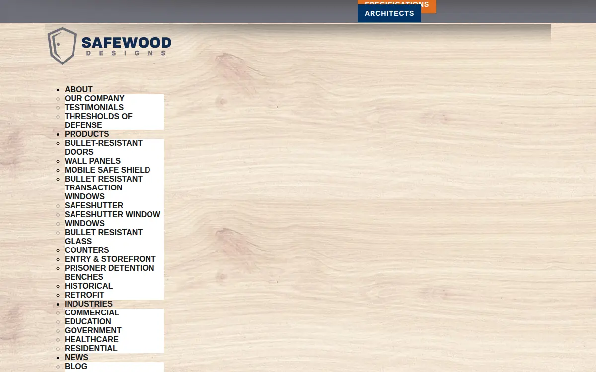 Homepage of Safewood Designs, INC.