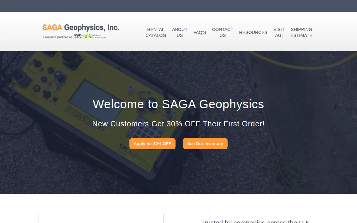 Homepage of Saga Geophysics, INC