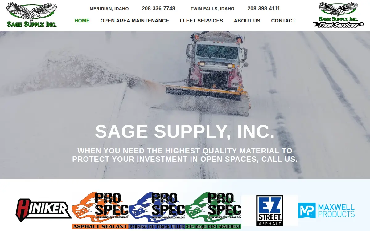 Homepage of Sage Supply INC