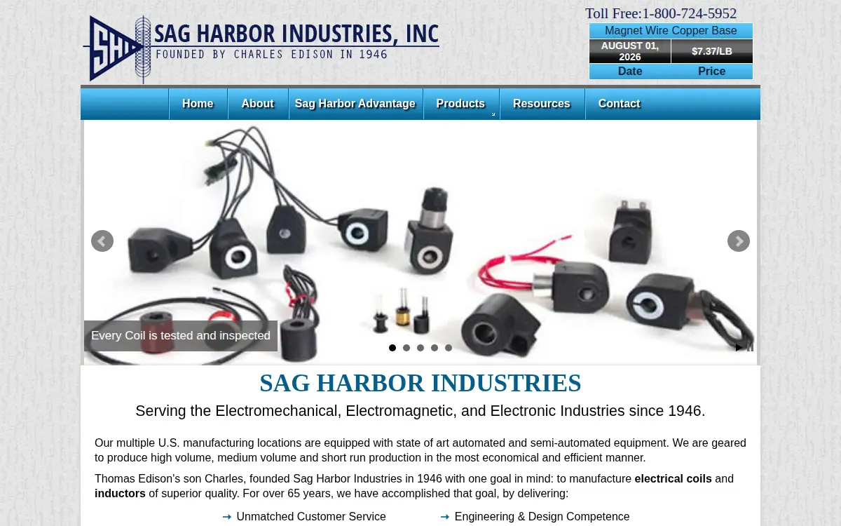 Homepage of The Sag Harbor Industries, INC.
