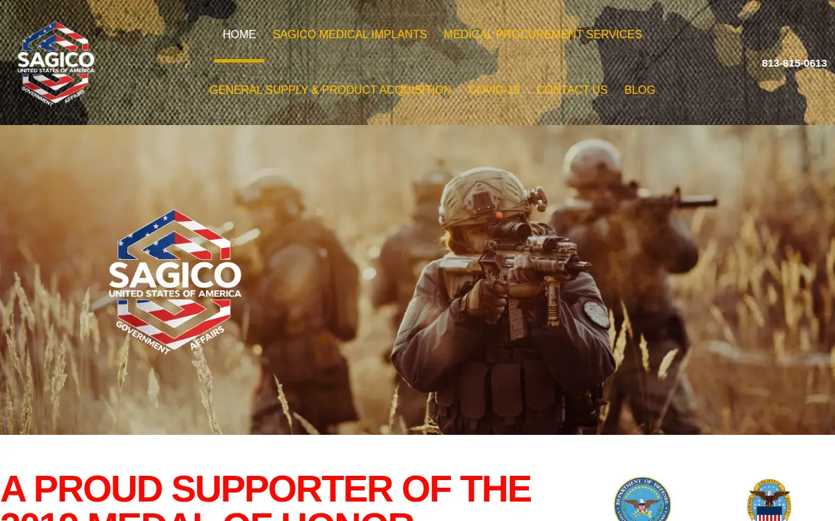 Homepage of Sagico Va Usa, LLC