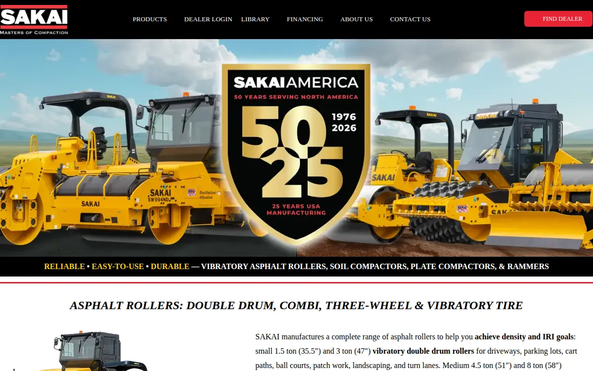 Homepage of Sakai America, INC.