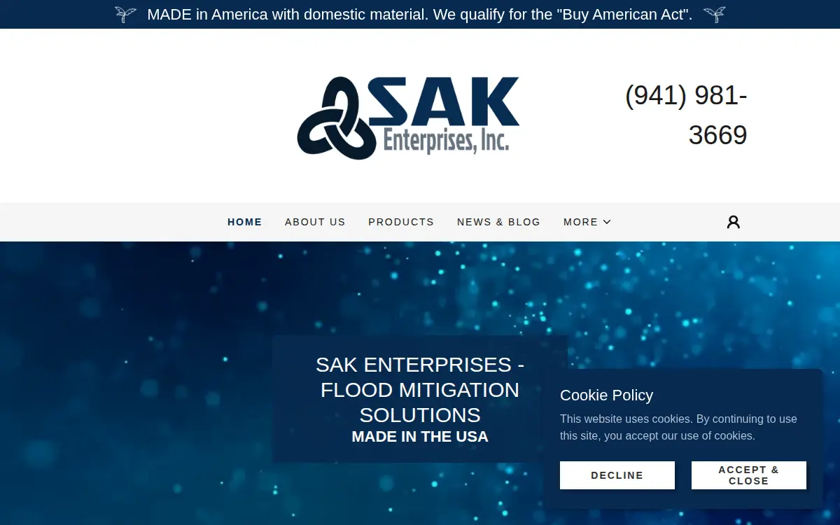 Homepage of S.a.k Enterprises INC.