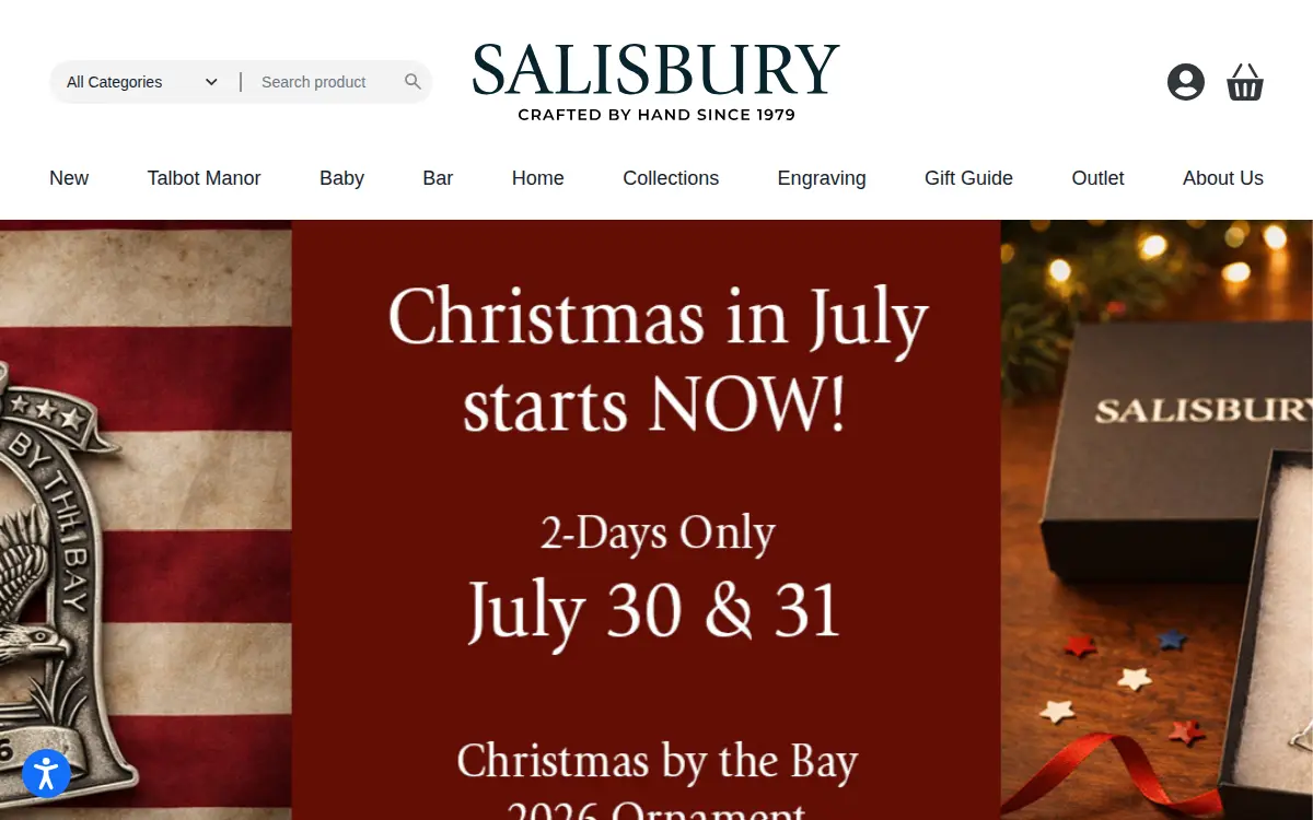 Homepage of Salisbury Pewter, INC.